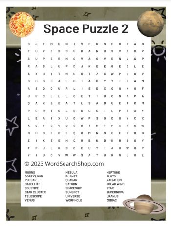 A space word search puzzle 2.